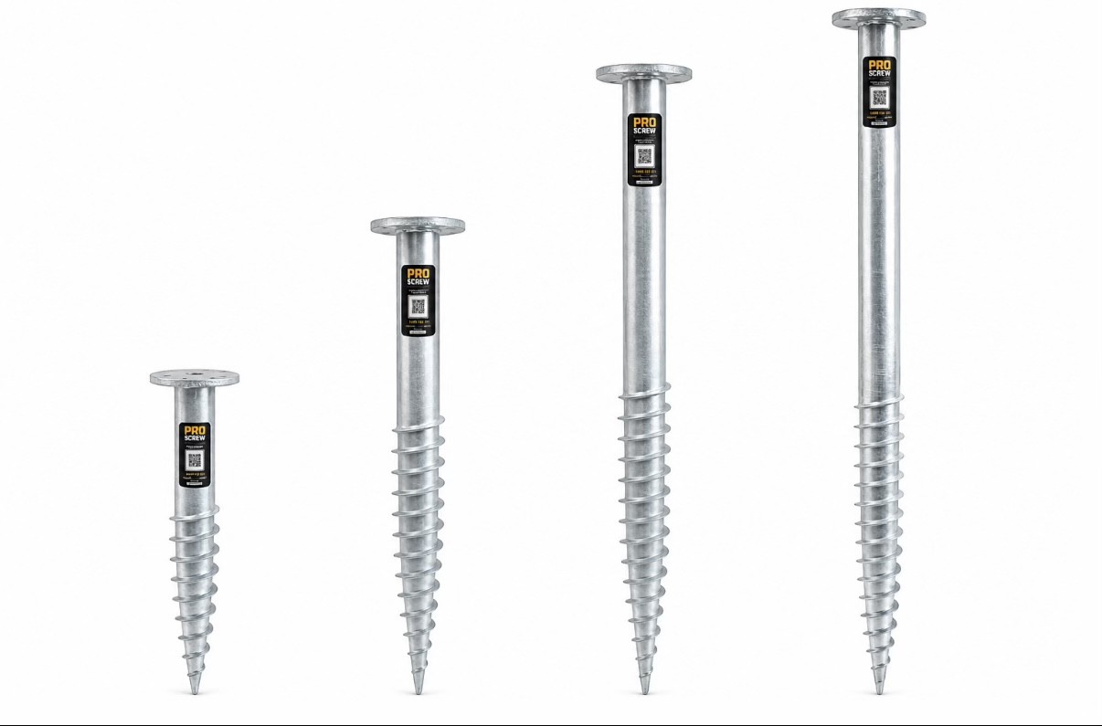 Pro Screw galvanized screw piles in four lengths